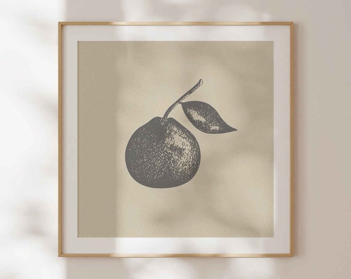 Vintage Blue Citrus Fruit Illustration Minimalist Kitchen Poster - Image 2
