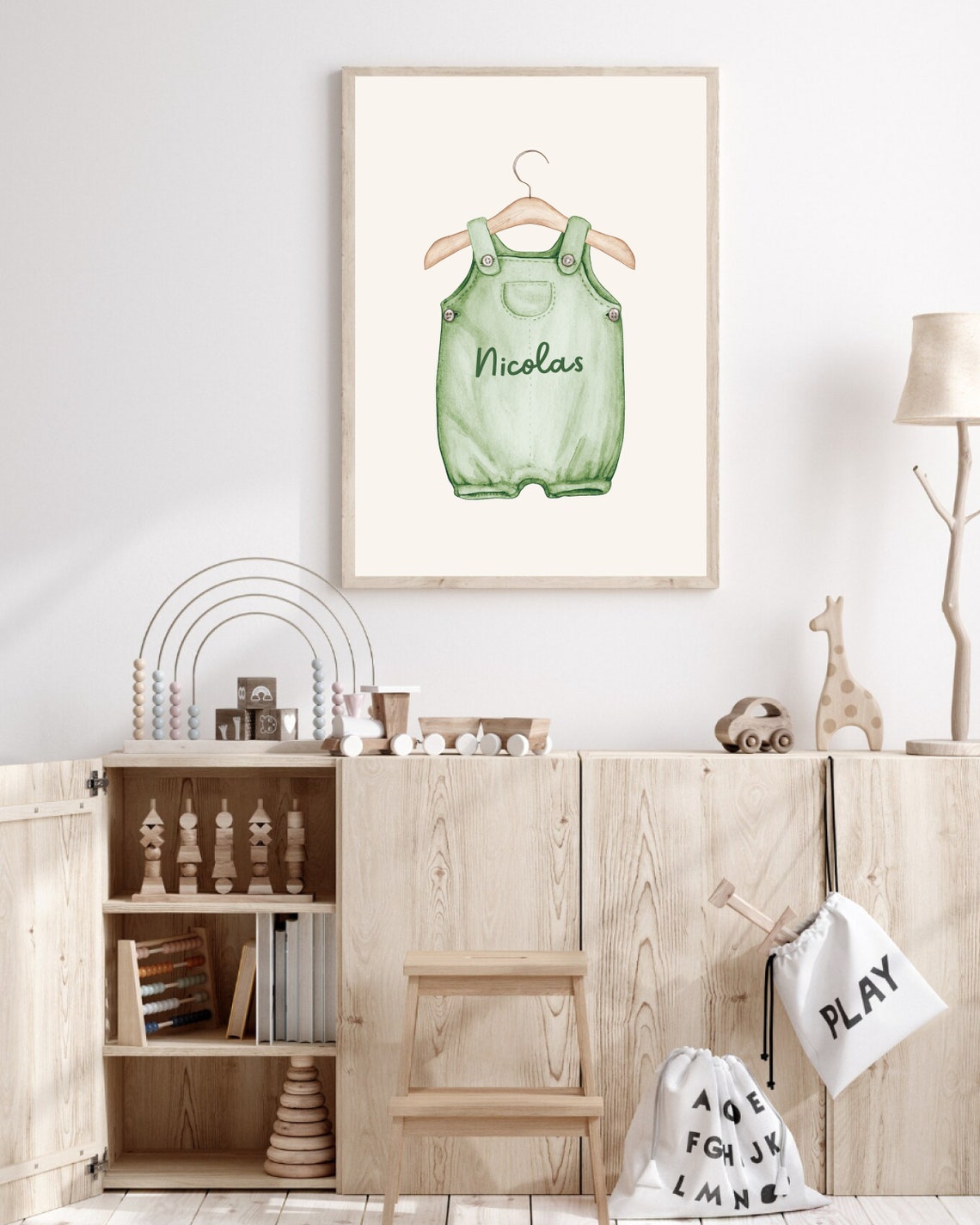 Boho Custom Baby Boy Name Sign, Nursery Art Print - Image 3