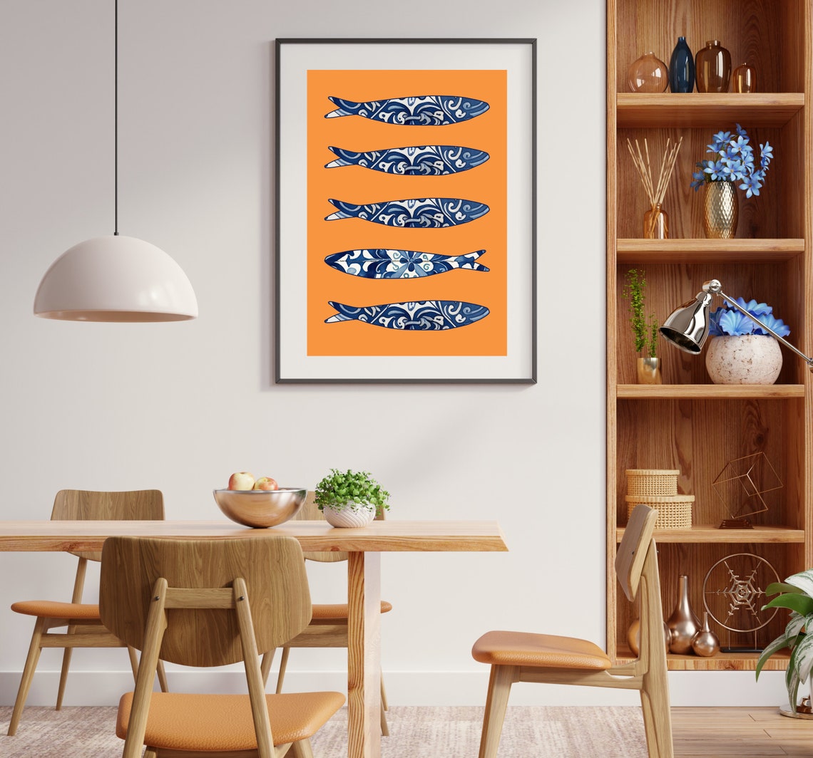 Portuguese Sardine Tile, Portugal Wall Art Print - Image 2