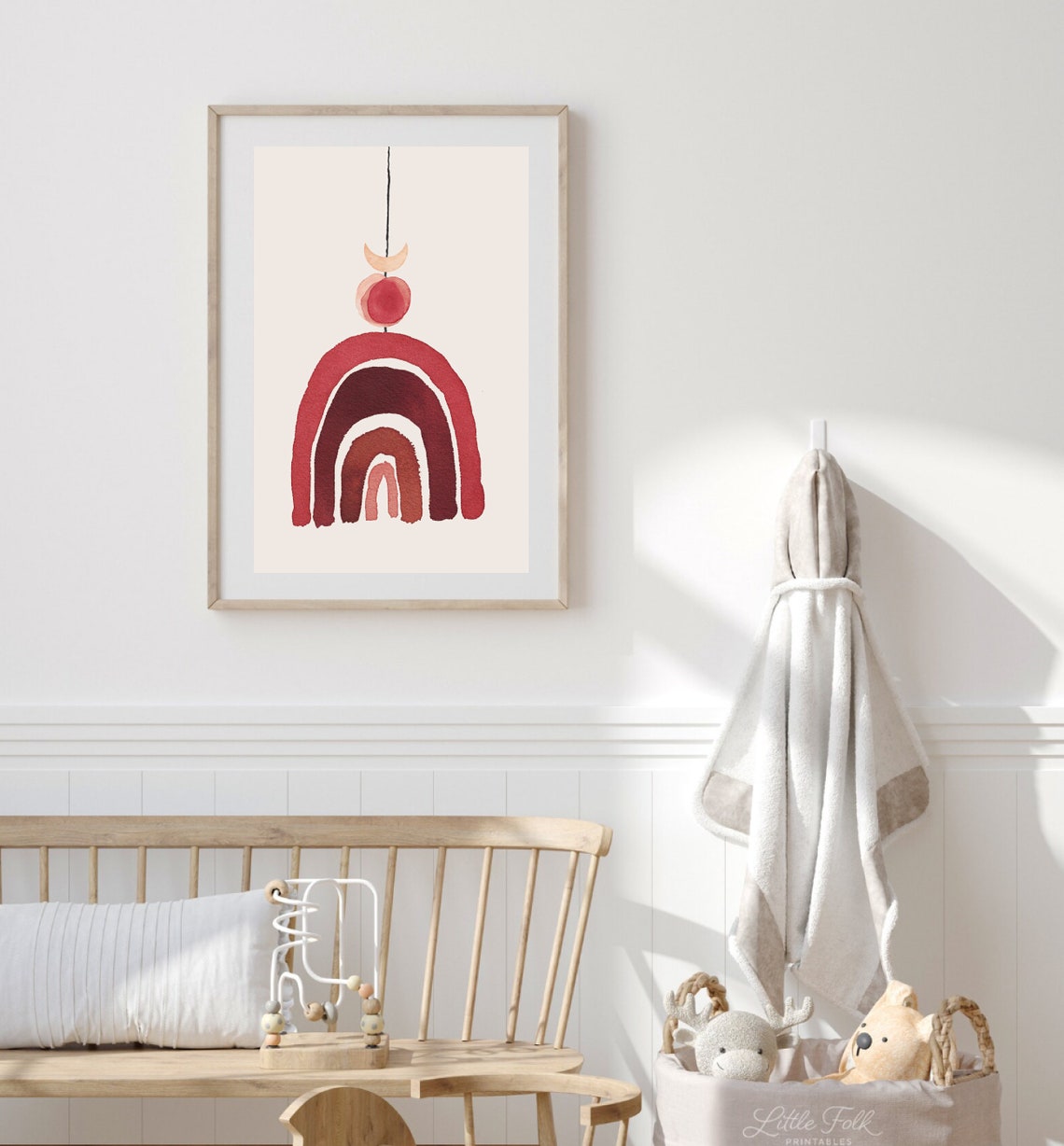Boho Red Terracotta Rainbow Art Print, Nursery Decor - Image 2