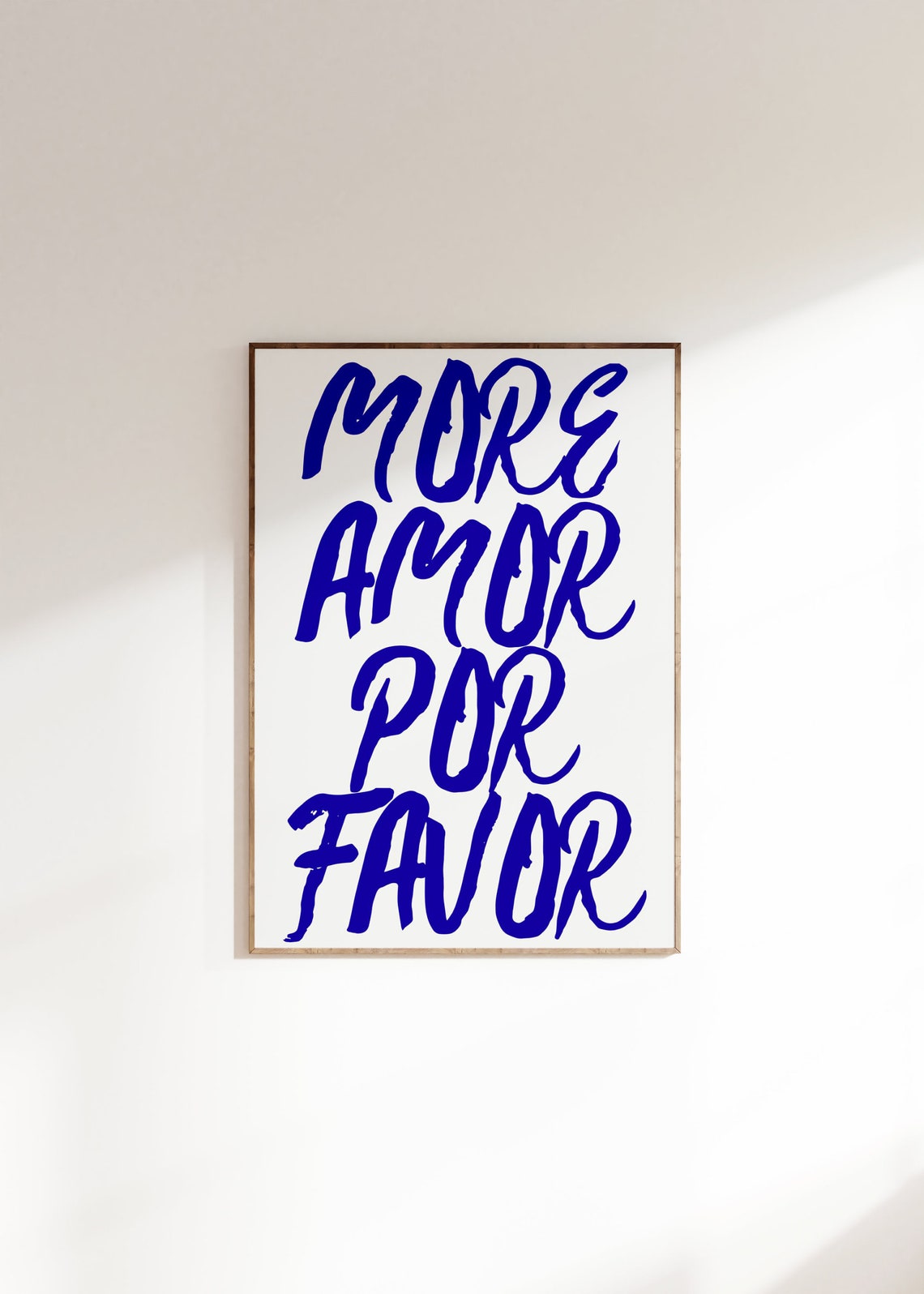 More Amor Por Favor Royal Blue Script Love Quote Typography Poster - Image 3