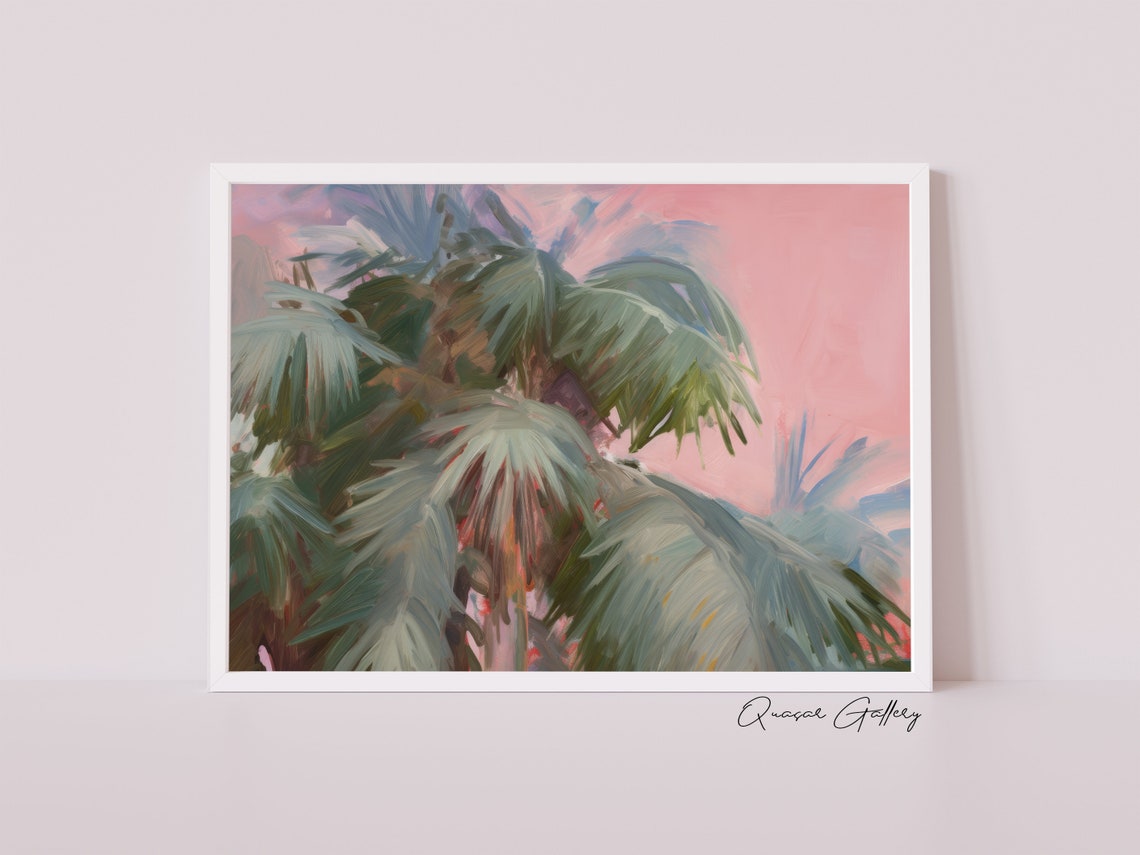 Tropical Palm Tree Art Print, Contemporary Beach Decor - Image 2