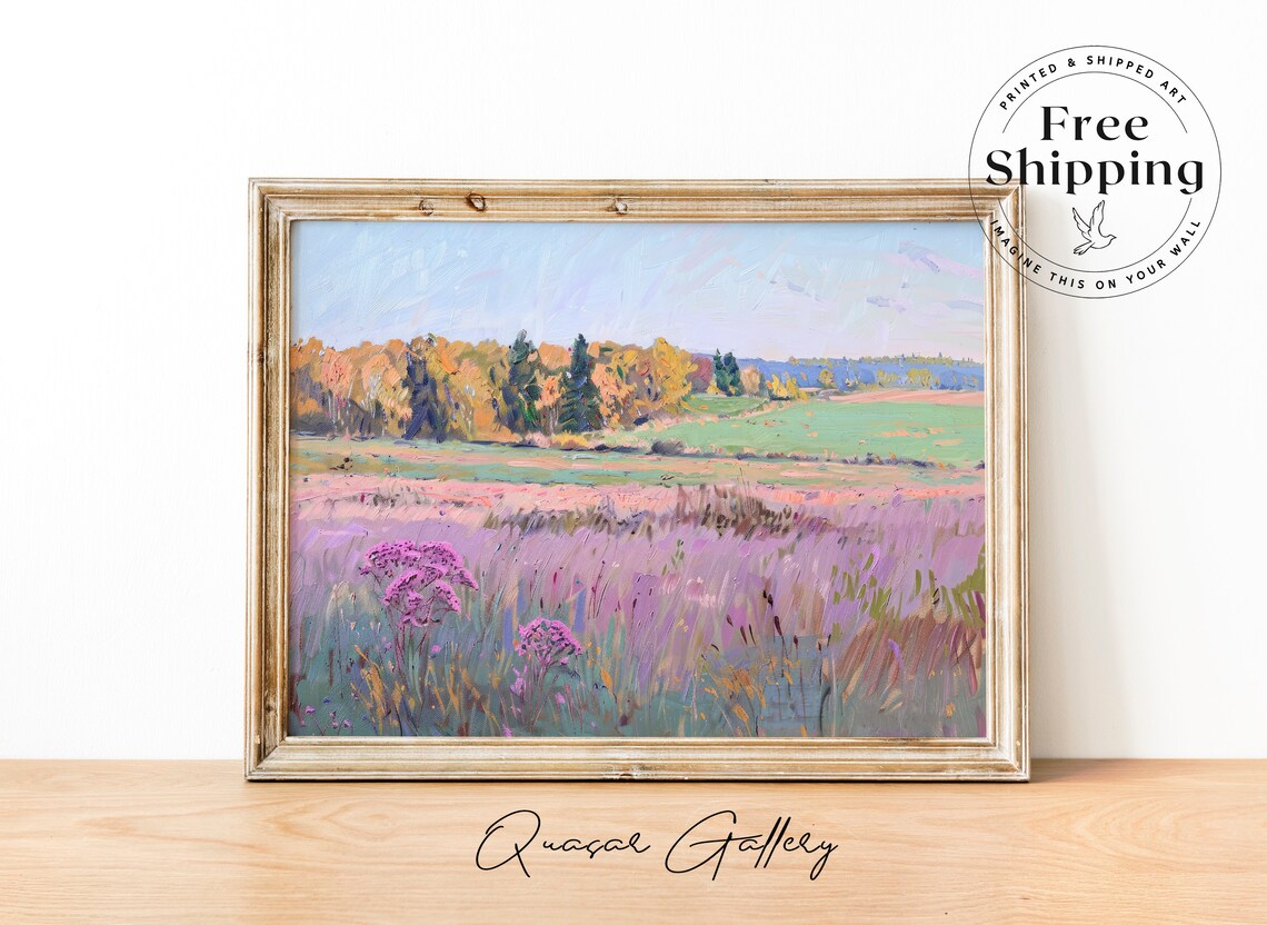 Impressionist Field Of Flowers Landscape Art Print