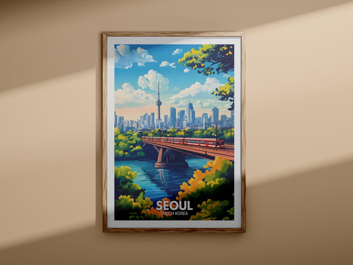 Seoul Print Seoul Travel Poster South Korea Wall Art Print South Korea Home Decor Travel Wall Art Decor Unique City Poster - Image 3