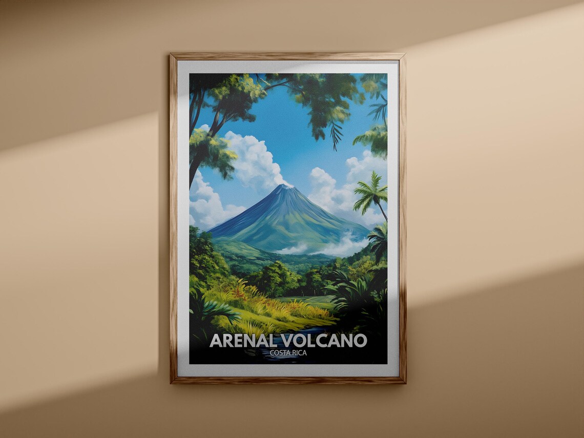 Arenal Volcano Costa Rica Tropical Rainforest Jungle Travel Poster - Image 3