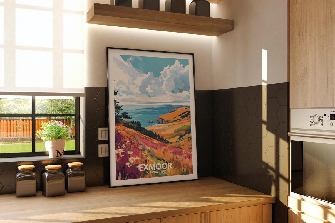Exmoor Print Exmoor National Park Poster United Kingdom National Parks Wall Art United Kingdom Travel Poster Nature Prints - Image 2