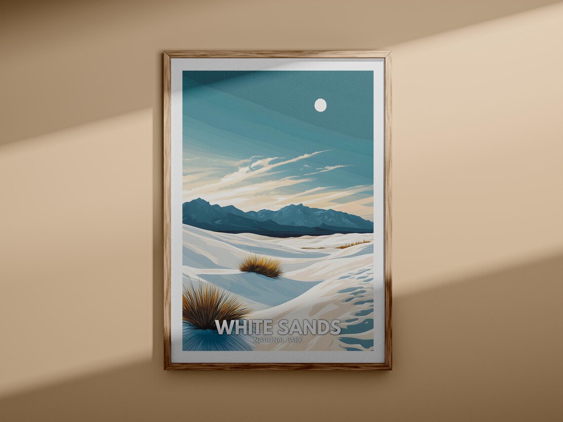 White Sands Print White Sands National Park Poster United States National Parks Art United States Travel Poster Nature Prints - Image 3