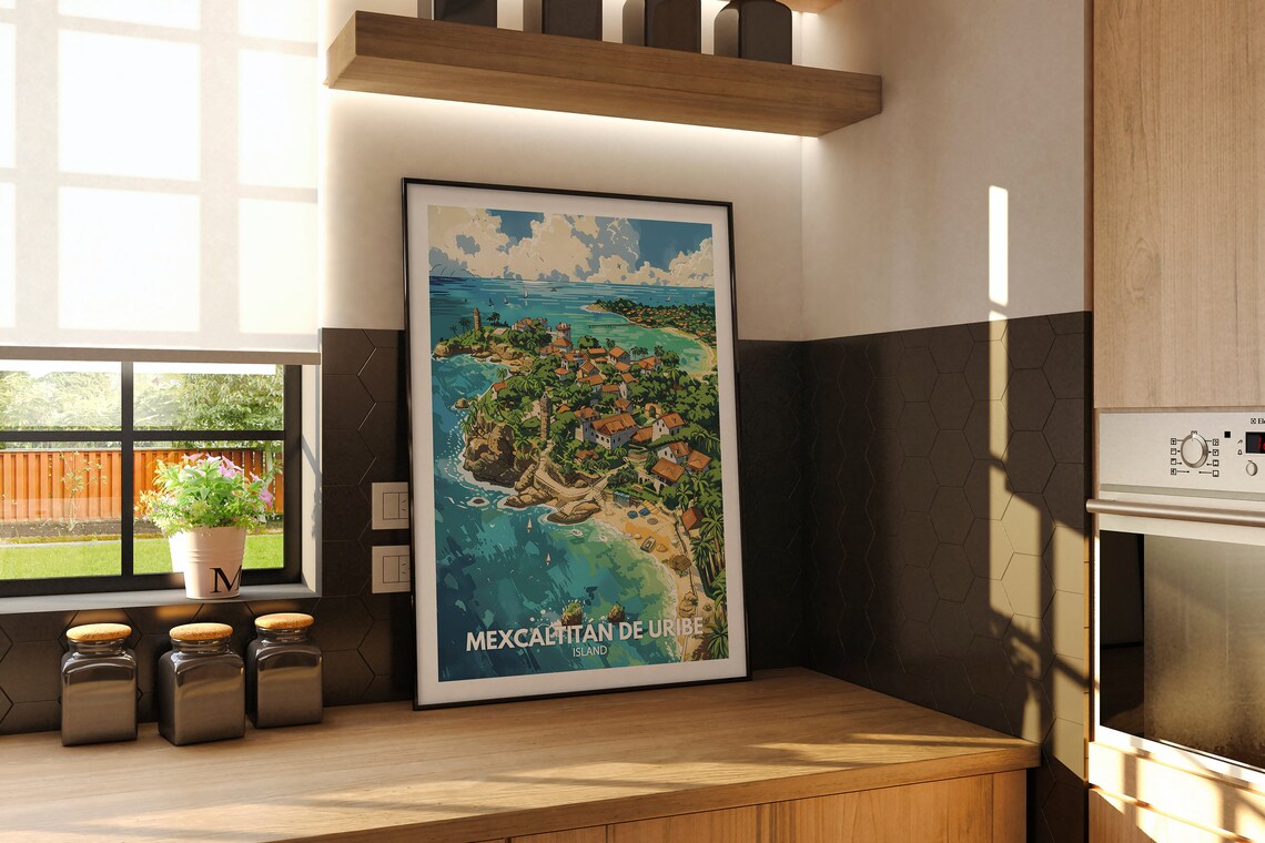 Mexcaltitan De Uribe Island Aerial Harbor Vintage Travel Poster - Image 2