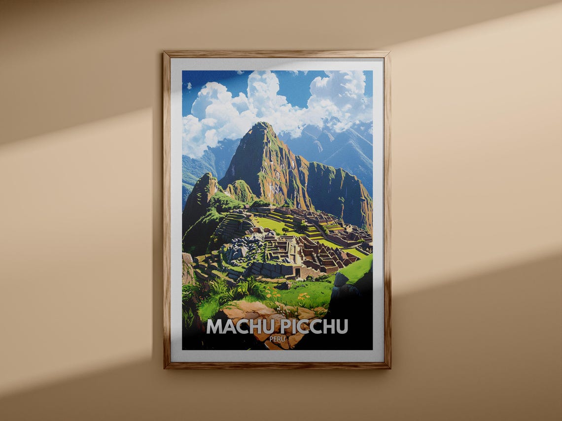 Machu Picchu Peru Inca Ruins Mountain Citadel Retro Travel Poster - Image 3