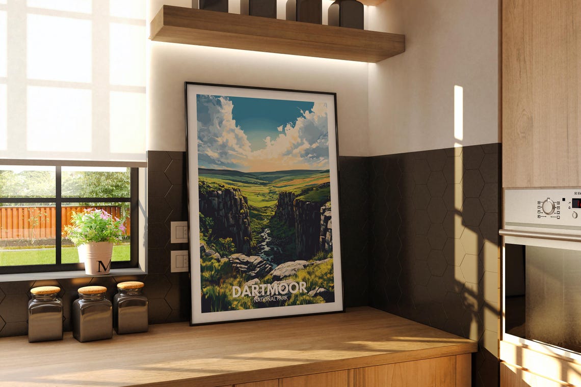 Dartmoor Print Dartmoor National Park Poster United Kingdom National Parks Art United Kingdom Travel Poster Nature Prints - Image 2