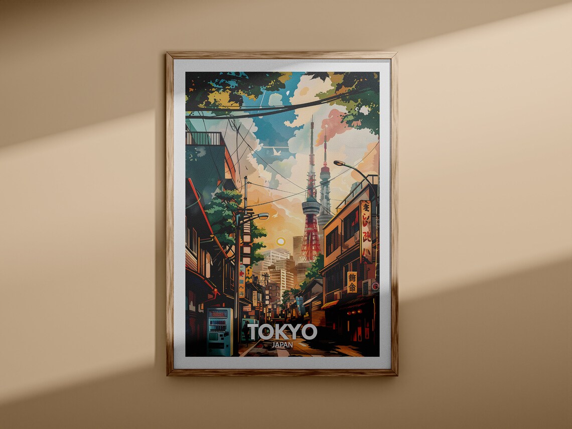 Tokyo Print Tokyo Travel Poster Japan Wall Art Print Japan Home Decor Travel Wall Art Poster Unique City Print - Image 3