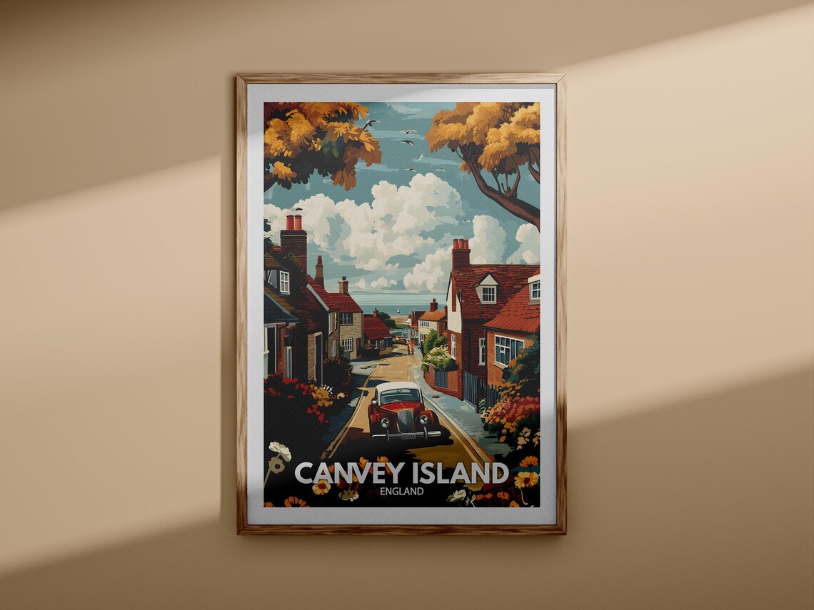 Canvey Island England Seaside Village Autumn Sunset Travel Poster - Image 3