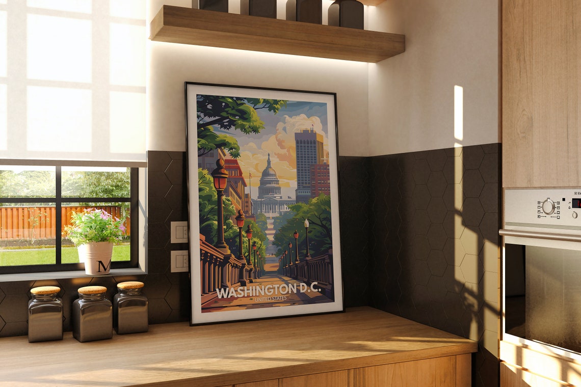 Washington Dc Print Washington Dc Poster United States Wall Art Print United States Travel Home Decor Usa City Poster - Image 2