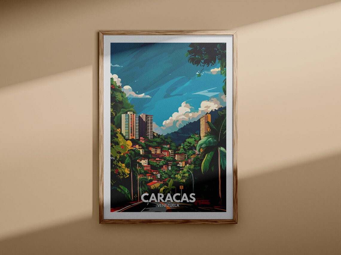 Caracas Venezuela Avila Mountain City Valley Vintage Travel Poster - Image 3