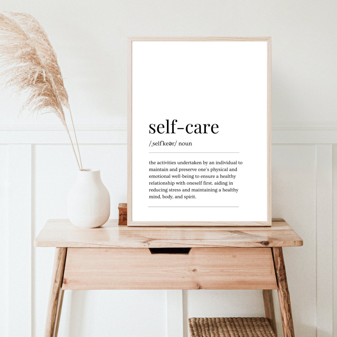 Self Care Definition Typography Minimalist Wellness Gift Poster - Image 4