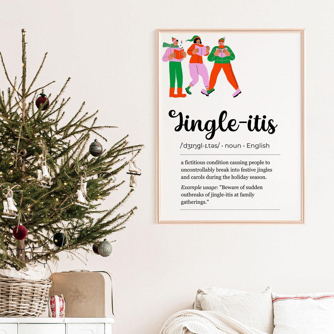 Jingle-itis Definition Funny Carolers Christmas Humor Art Poster - Image 5