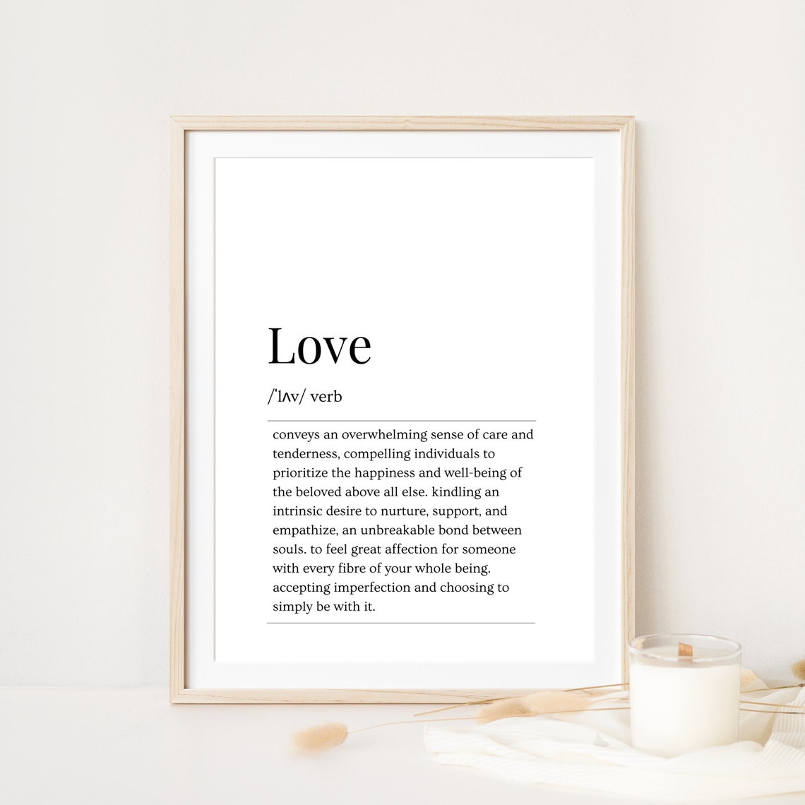 Love Dictionary Definition White Modern Minimalist Poster Gift - Image 5