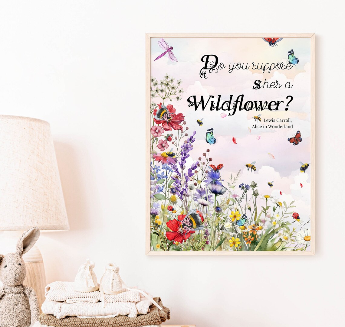 Alice In Wonderland Wildflowers Nursery Art Print - Image 8