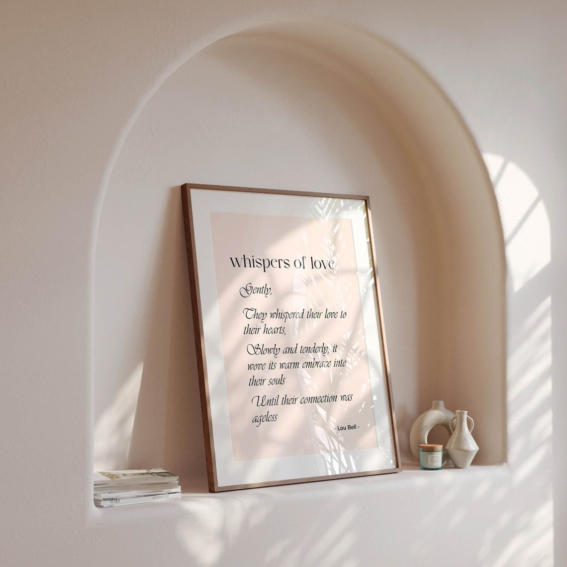 Whispers of Love Poem by Lou Bell Romantic Wedding Wall Poster - Image 4
