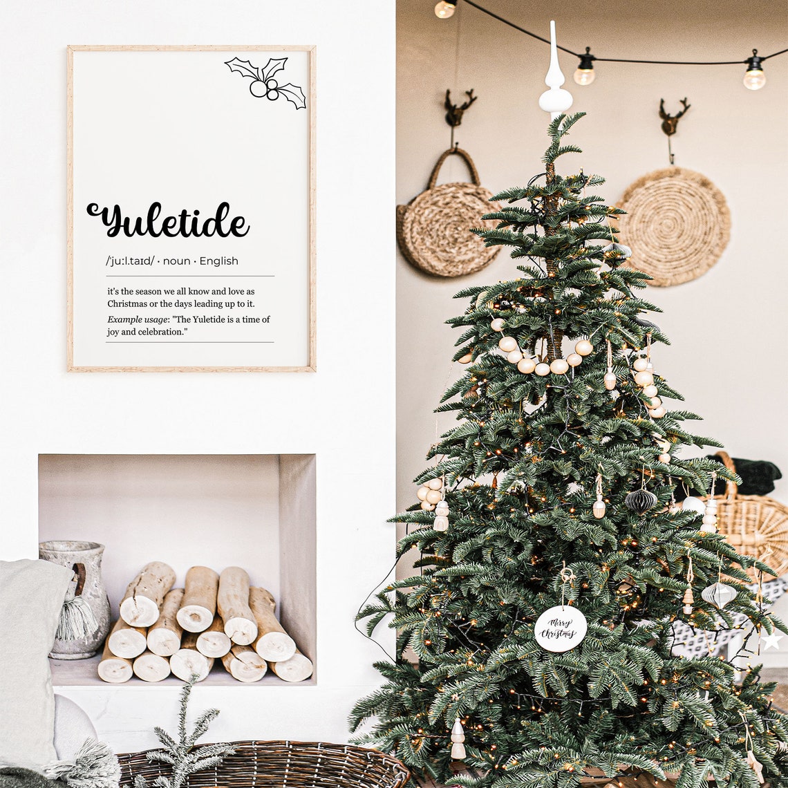 Yuletide Definition Holly Typography Holiday Decor Wall Poster - Image 8