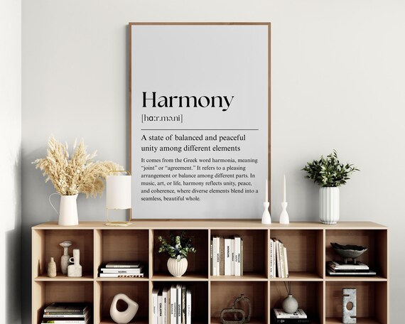 Harmony Definition Minimalist Dictionary Style Typography Poster