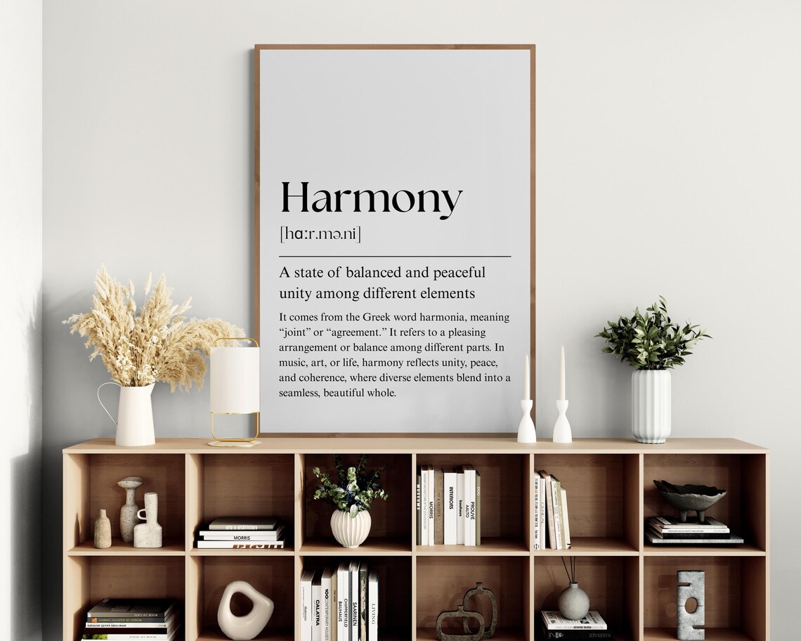 Harmony Definition Print Minimalist Home Office Decor