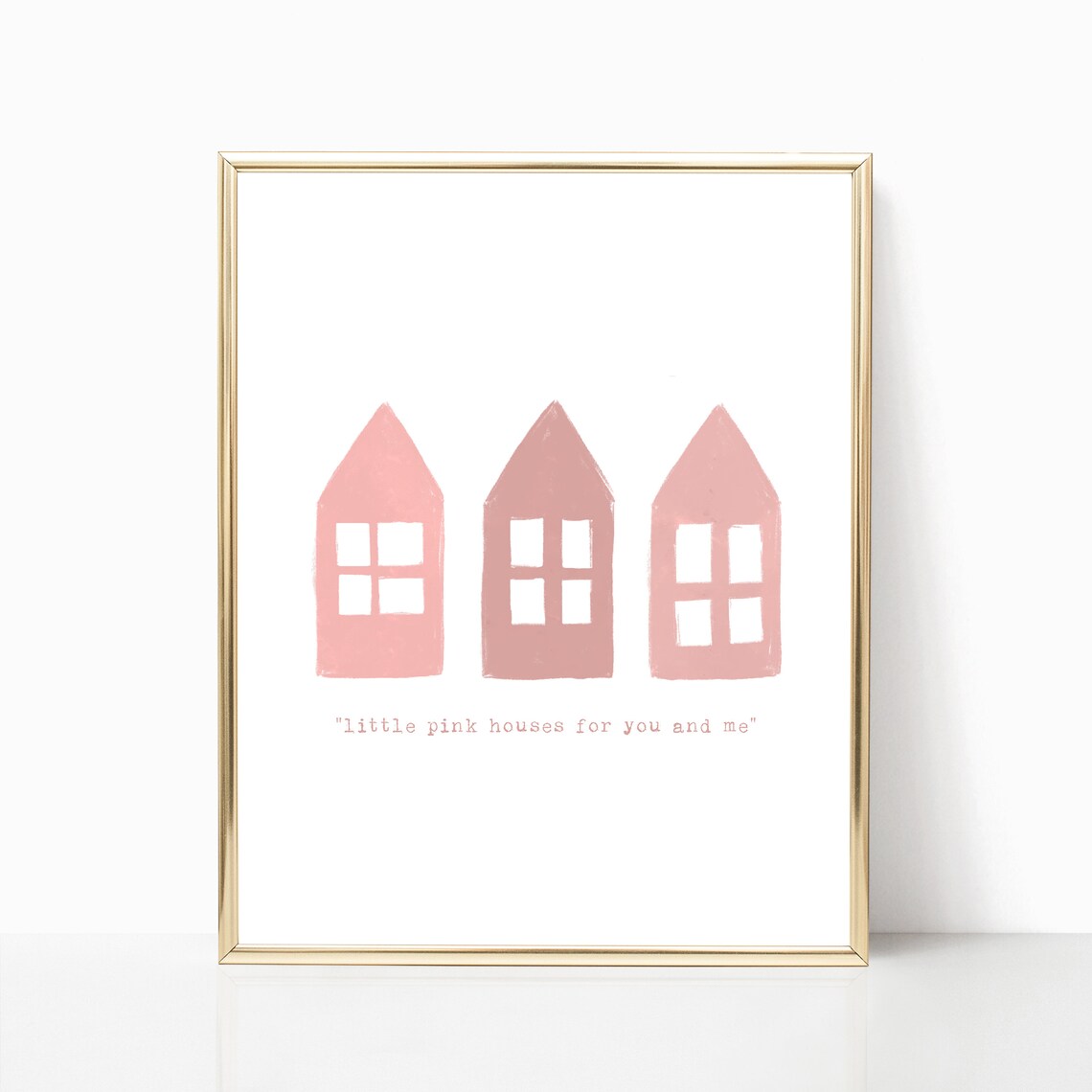 Little Pink Houses For You And Me Pink Wall Art Girls Room Decor