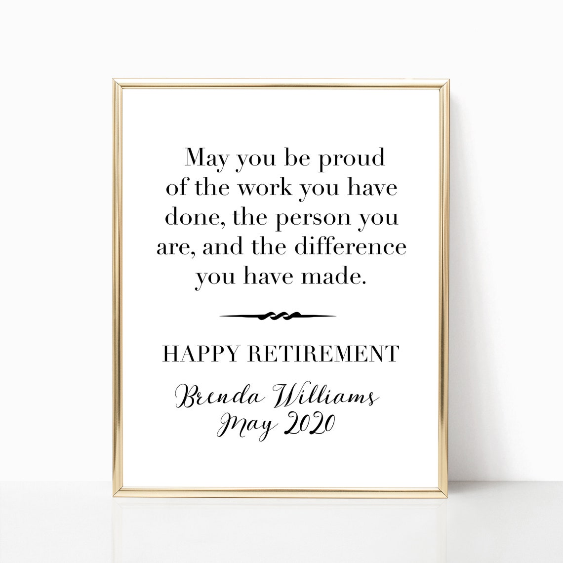 Happy Retirement Proud Of The Work Personalized Gift Quote Wall Art