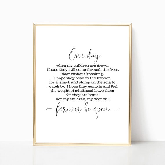 One Day When My Children Are Grown Wall Art Sign One Day When My Children Grow Up Gift For Mom Mothers Day Gift