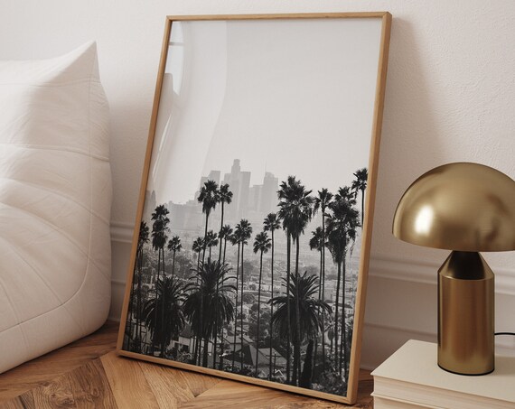 Downtown Los Angeles Black And White Travel Poster