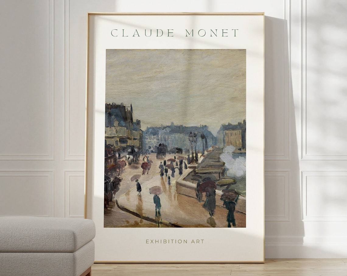 Claude Monet Rainy Boulevard Umbrellas Exhibition Art City Poster