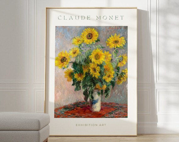 Claude Monet Poster Mid Century Modern Wall Art For Aesthetic Room Decor Monet Print As Best Friend Gift Monet Exhibition Poster
