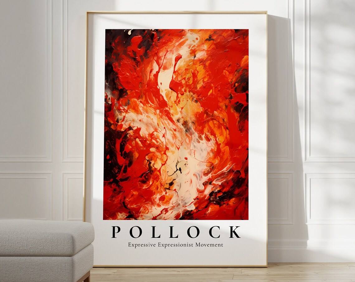 Jackson Pollock Abstract Art, Modern Maximalist Print