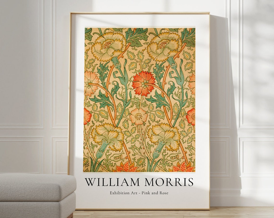 William Morris Pink and Rose Floral Exhibition Arts Crafts Poster - Image 5