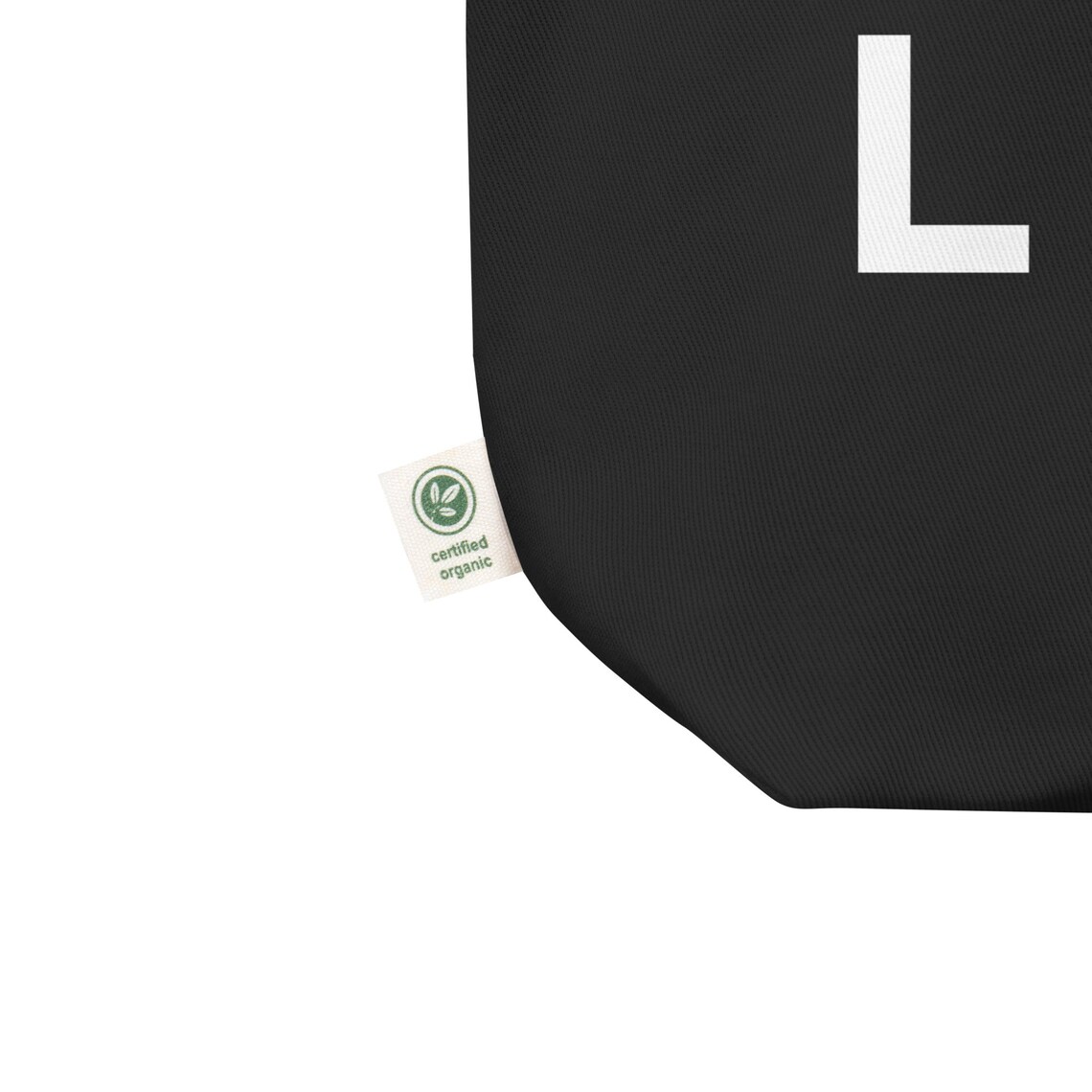 Philly Philadelphia Black Tote Bag with Bold White Letter Print - Image 3