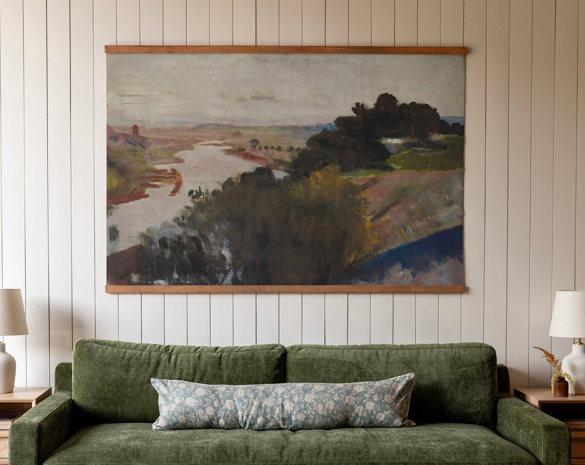 Abstract Vintage Landscape Poster Print, Modern Decor