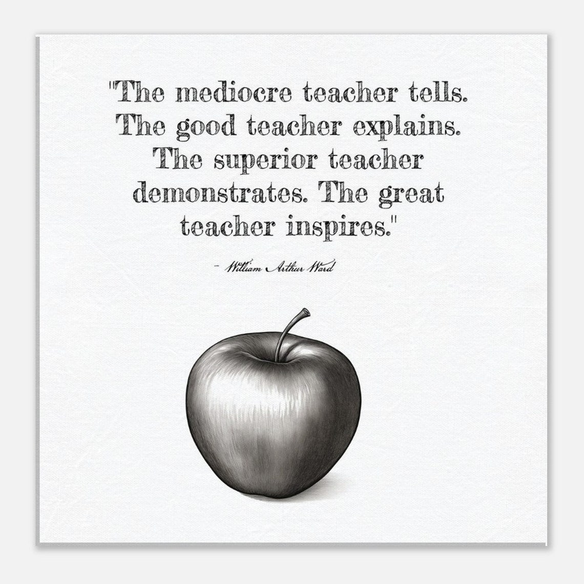 William Arthur Ward Great Teacher Inspires Quote Apple Poster