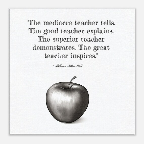 Teacher Quote Wall Art Classroom Art Teacher Gift William Arthur Ward Quote Wall Art