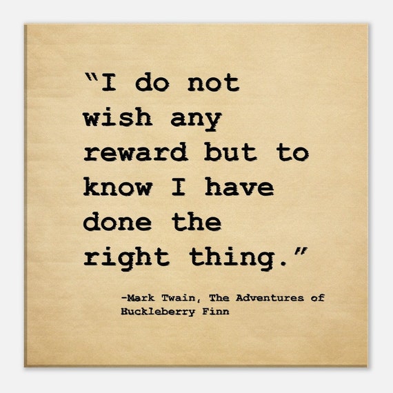 Mark Twain Huckleberry Finn Inspirational Quote Art Print