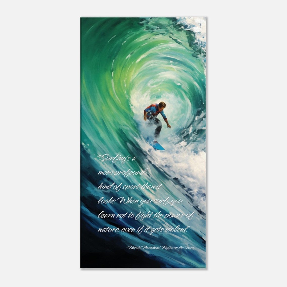 Surf Wall Art Print Surfboard Wall Art Long Narrow Wall Art Beach Art Ocean Art Coastal Art On - Image 4