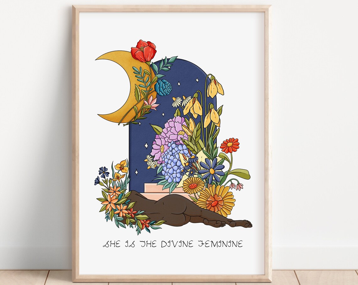 Divine Feminine Celestial Female Art Print