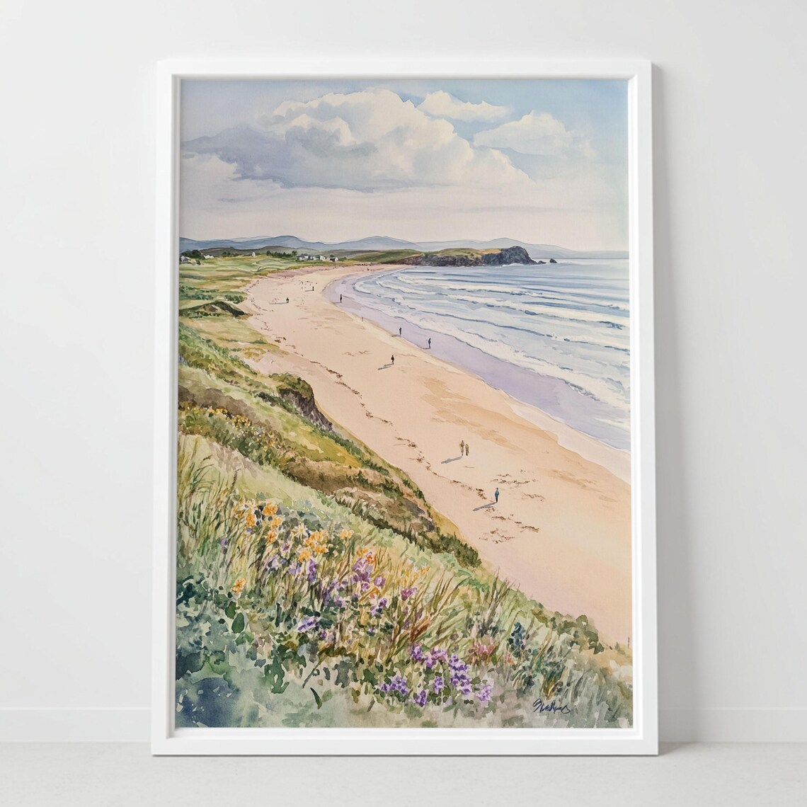 Portstewart Strand Northern Ireland Beach Watercolor Art Poster