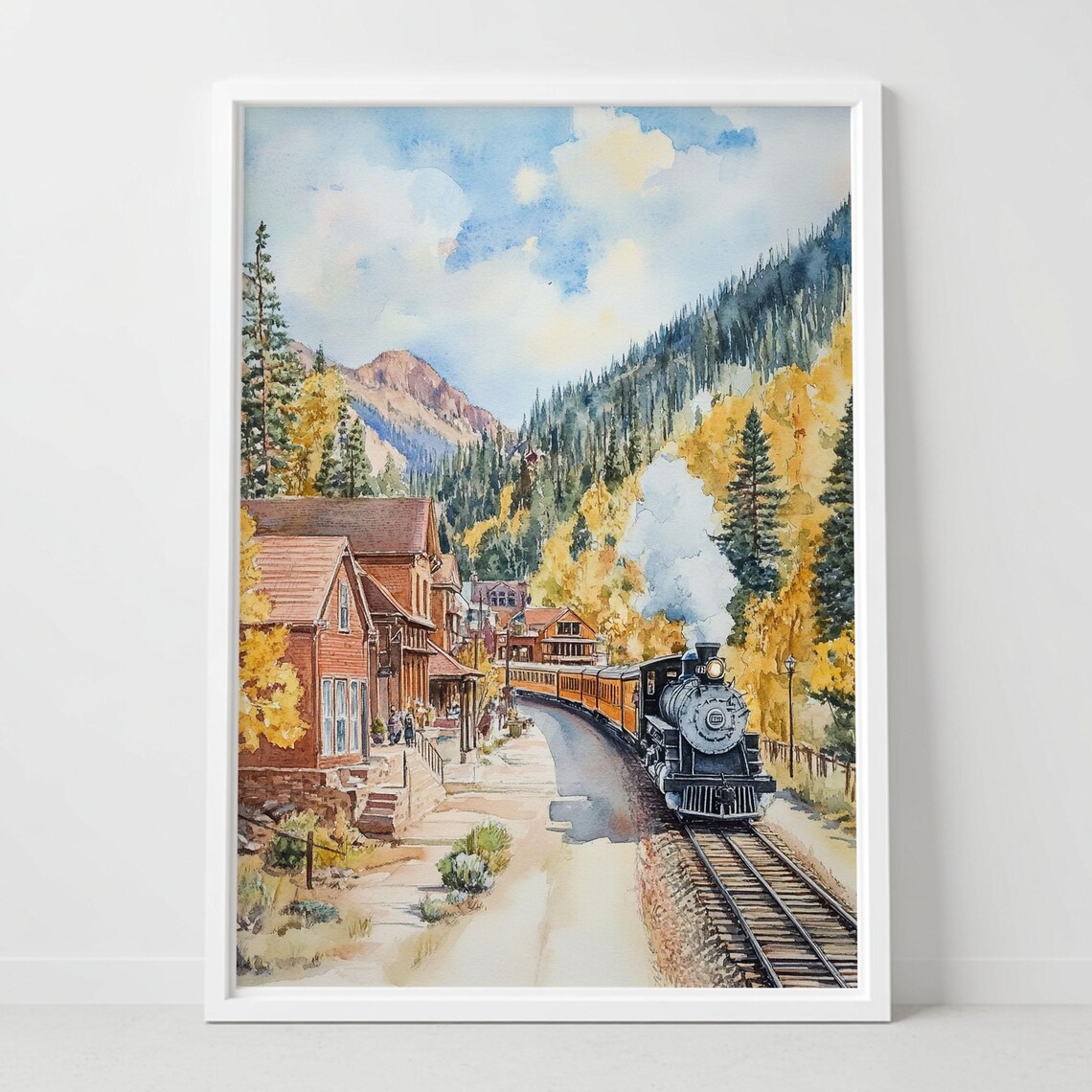 Durango Colorado Historic Steam Train Mountain Town Art Poster
