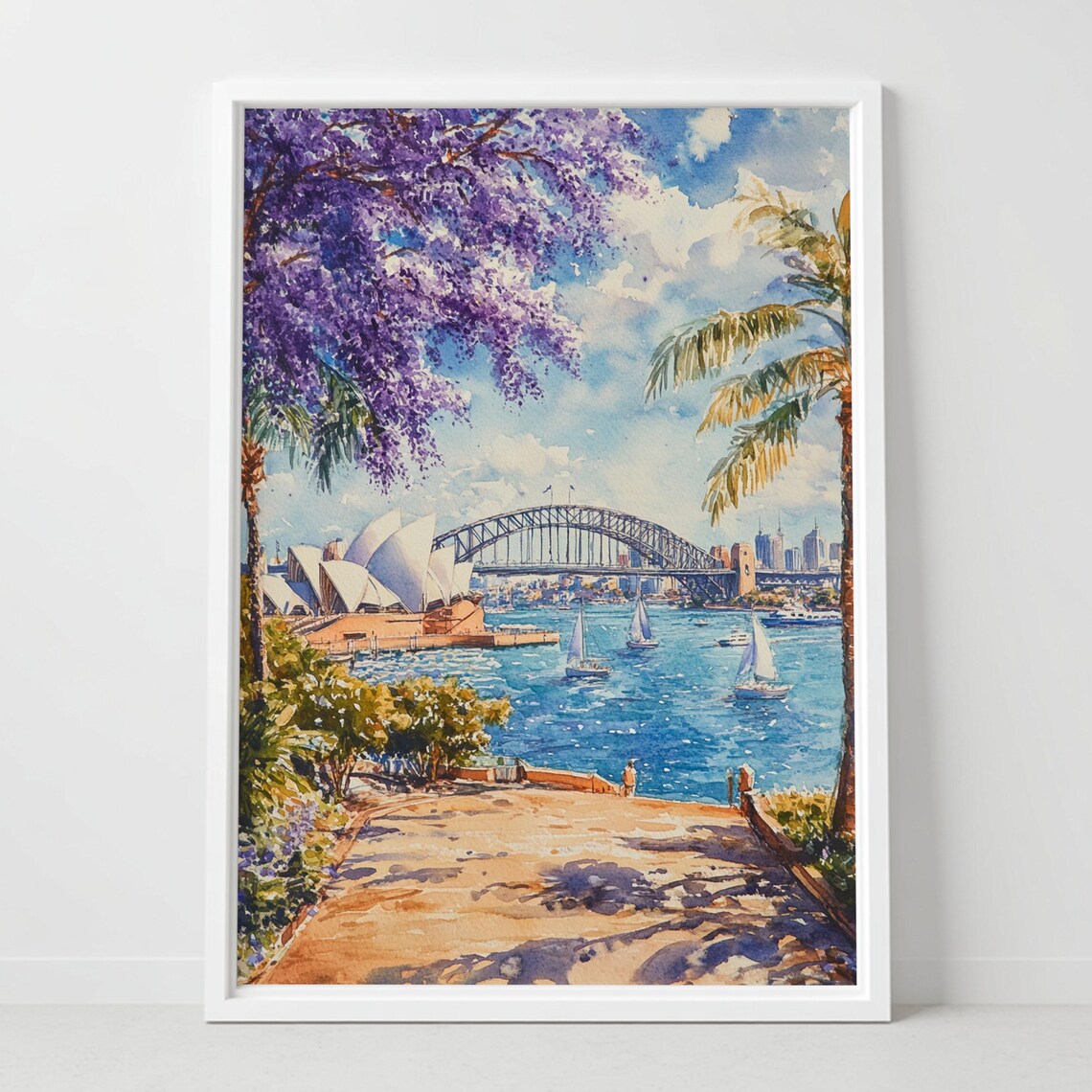 Sydney Opera House Watercolor Art Print, Australia