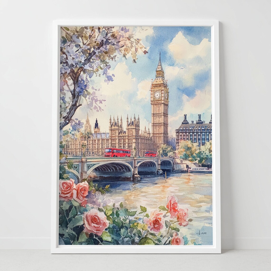 London England Travel Poster, Europe Wall Art