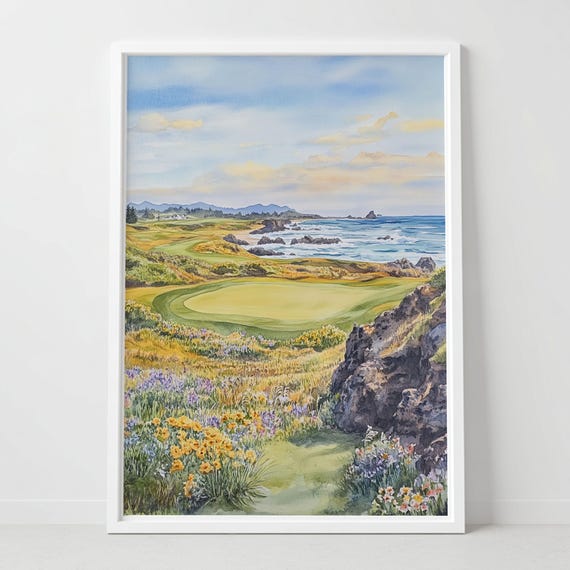 Bandon Dunes Golf Resort Print Poster Oregon Wall Art Usa Gift Painting Decor Canvas