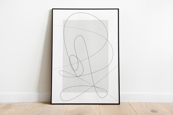 Abstract Poster Line Art Print 2 Living Room Wall Decor Minimalist Nordic Modern Line Drawing