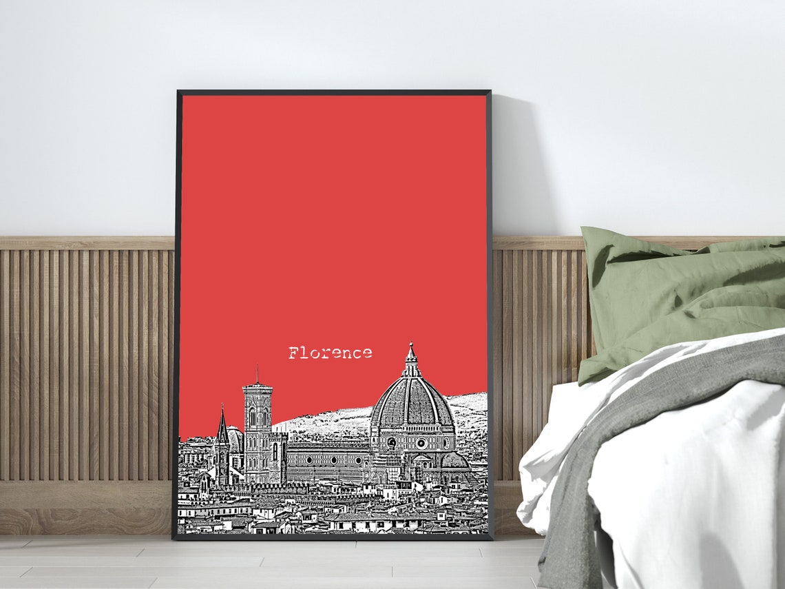 Florence Duomo Cathedral Bold Red Pop Art Italy Travel Poster - Image 3