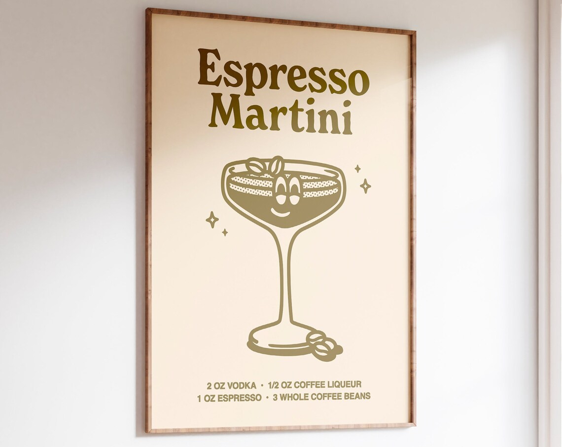Espresso Martini Vintage Cocktail Art Print - Image 7