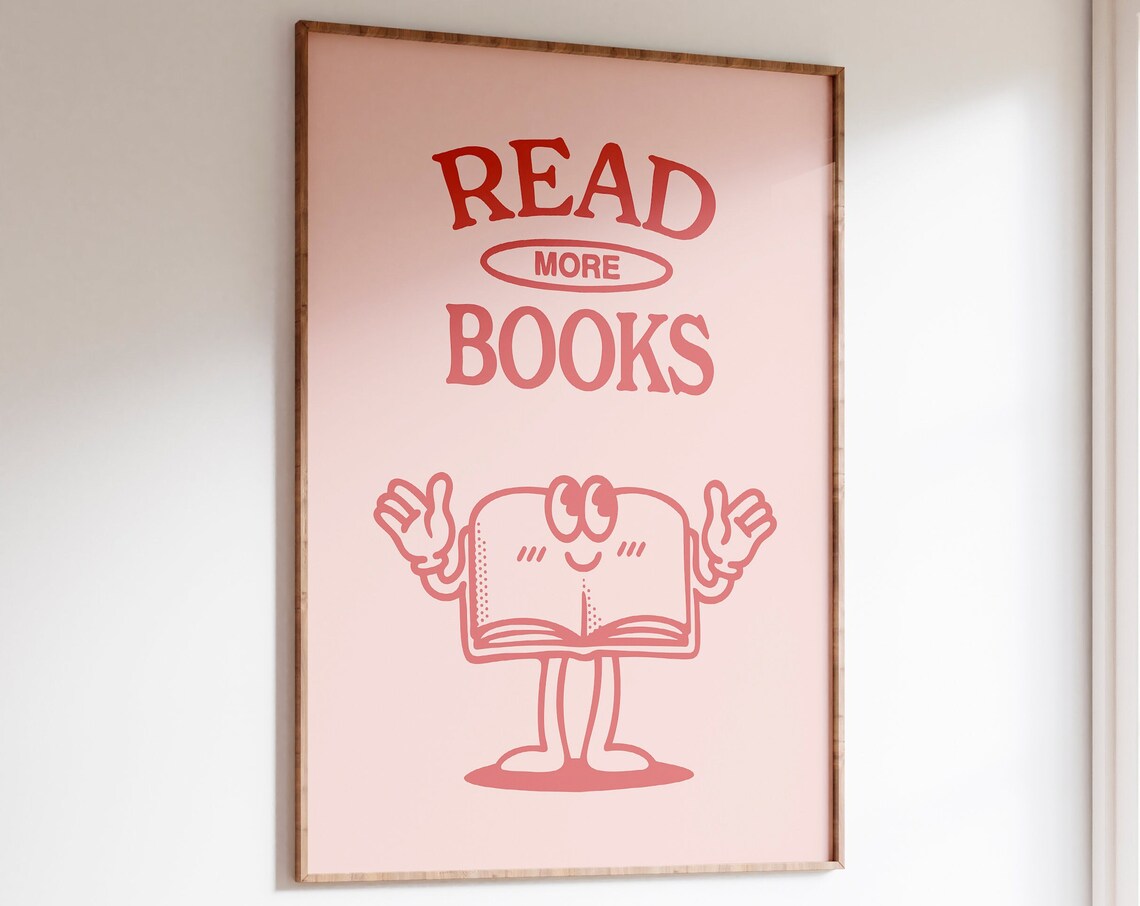 Reading Poster, Retro Book Lover Classroom Print - Image 7